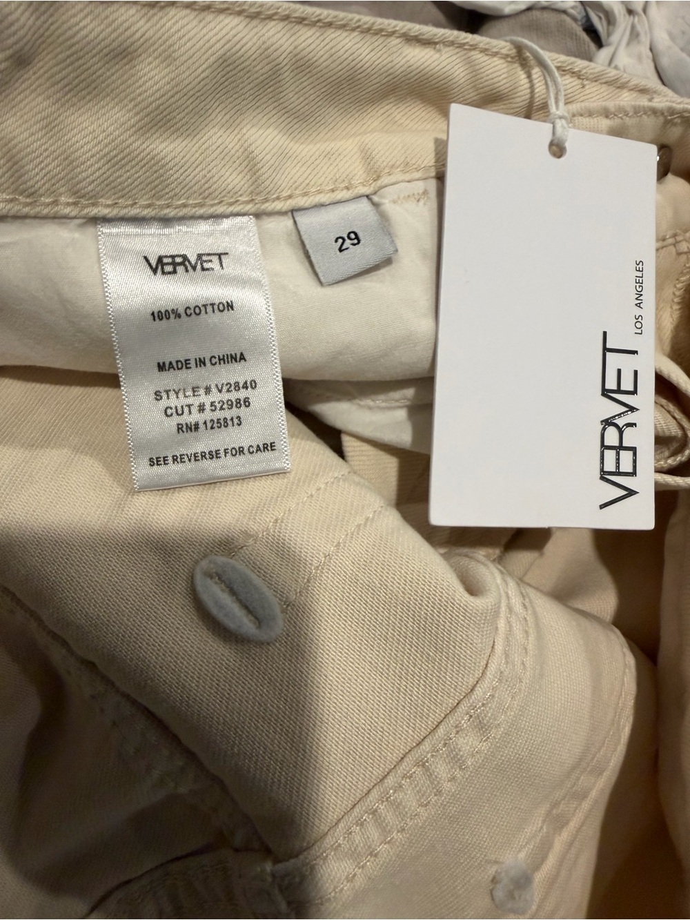 NEW Vervet Distressed Leslie cream color Jeans sz 29 Women's Wide-Leg boho rock - Picture 4 of 8